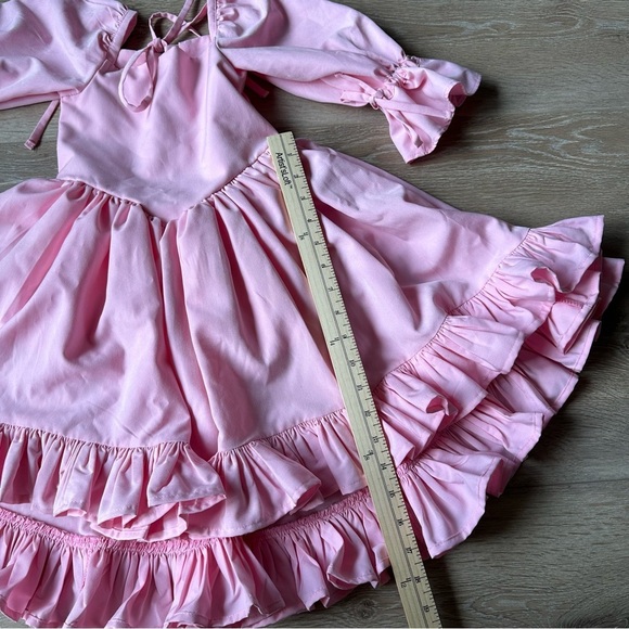 Flower Girl Wedding Birthday Party Cotton Ruffle Toddler Dress Victorian 3T - Picture 14 of 15